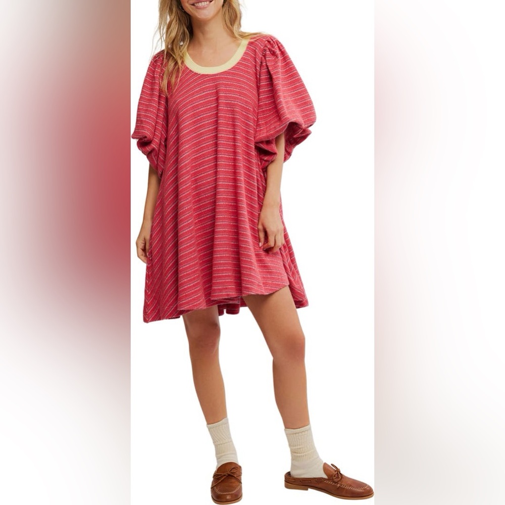 Free People Hudson Puff Sleeve Knit Dress, Size S, Brand New with tag,